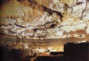 unknow artist The-large Hall in the cave of Lascaux France oil on canvas